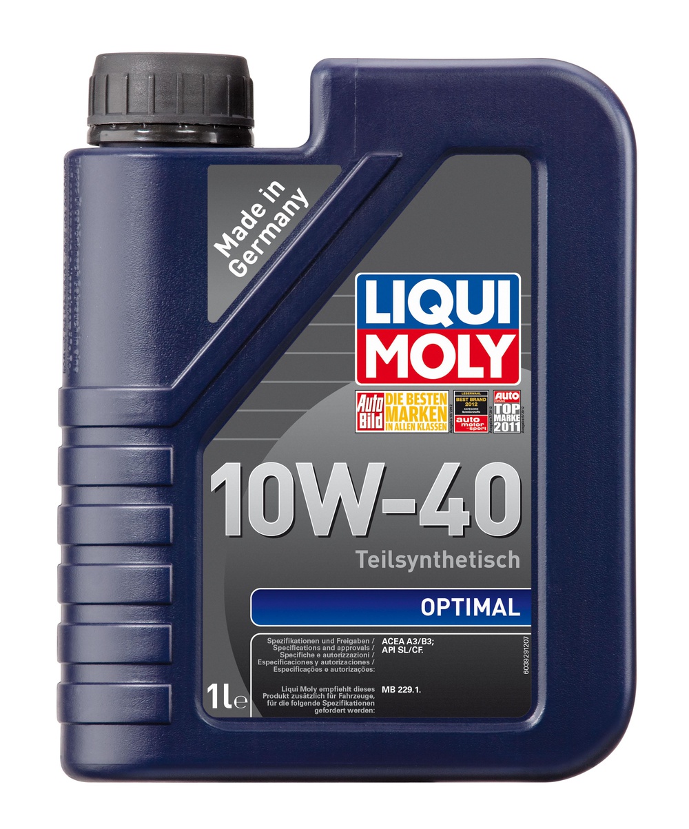 LIQUI MOLY 3929 LM Optimal 10W-40 SL, A3/B3 Масло моторное полусинт.(229.1) 1л